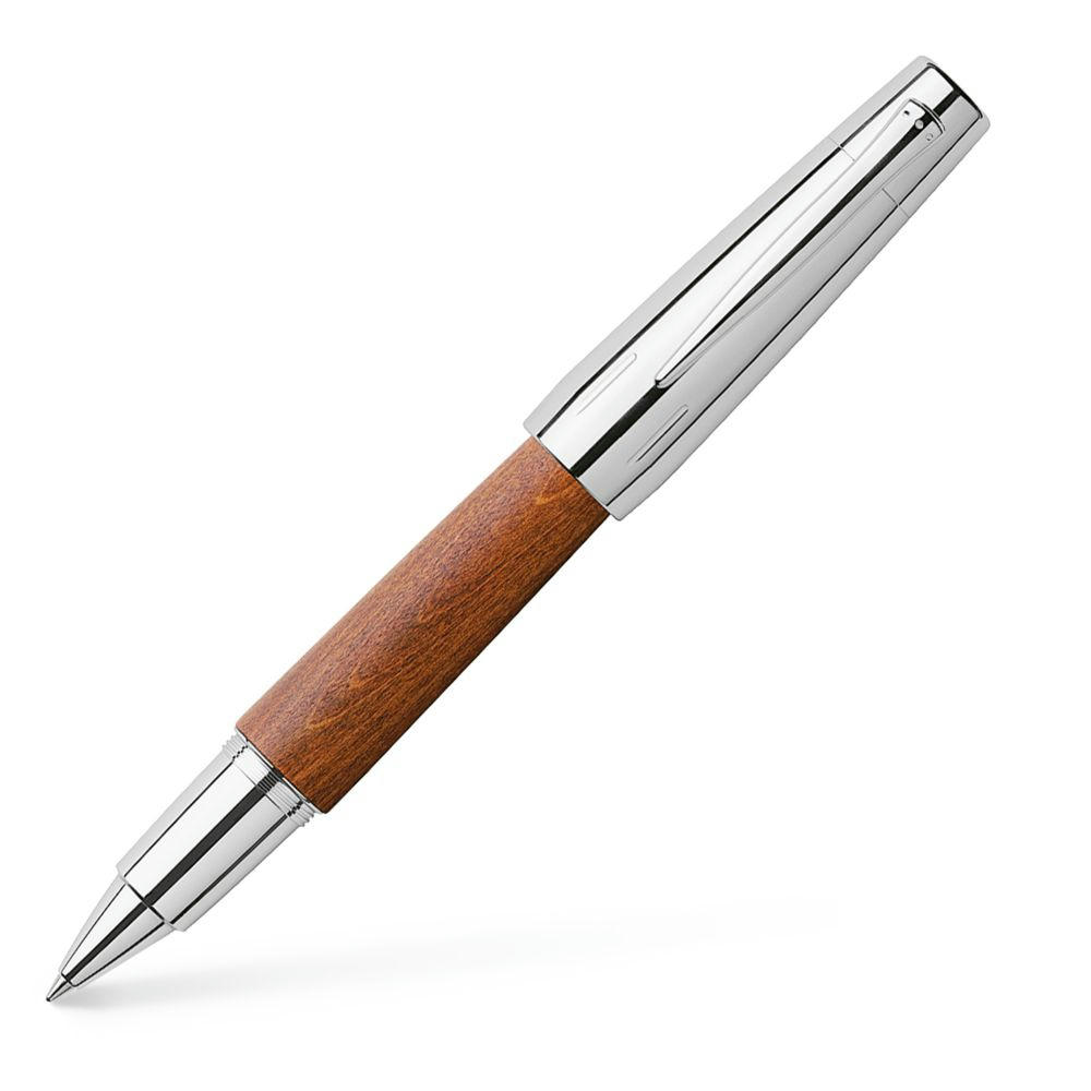 FABER-CASTELL Tintenroller "E-Motion Holz / Metall" Birnbaum braun