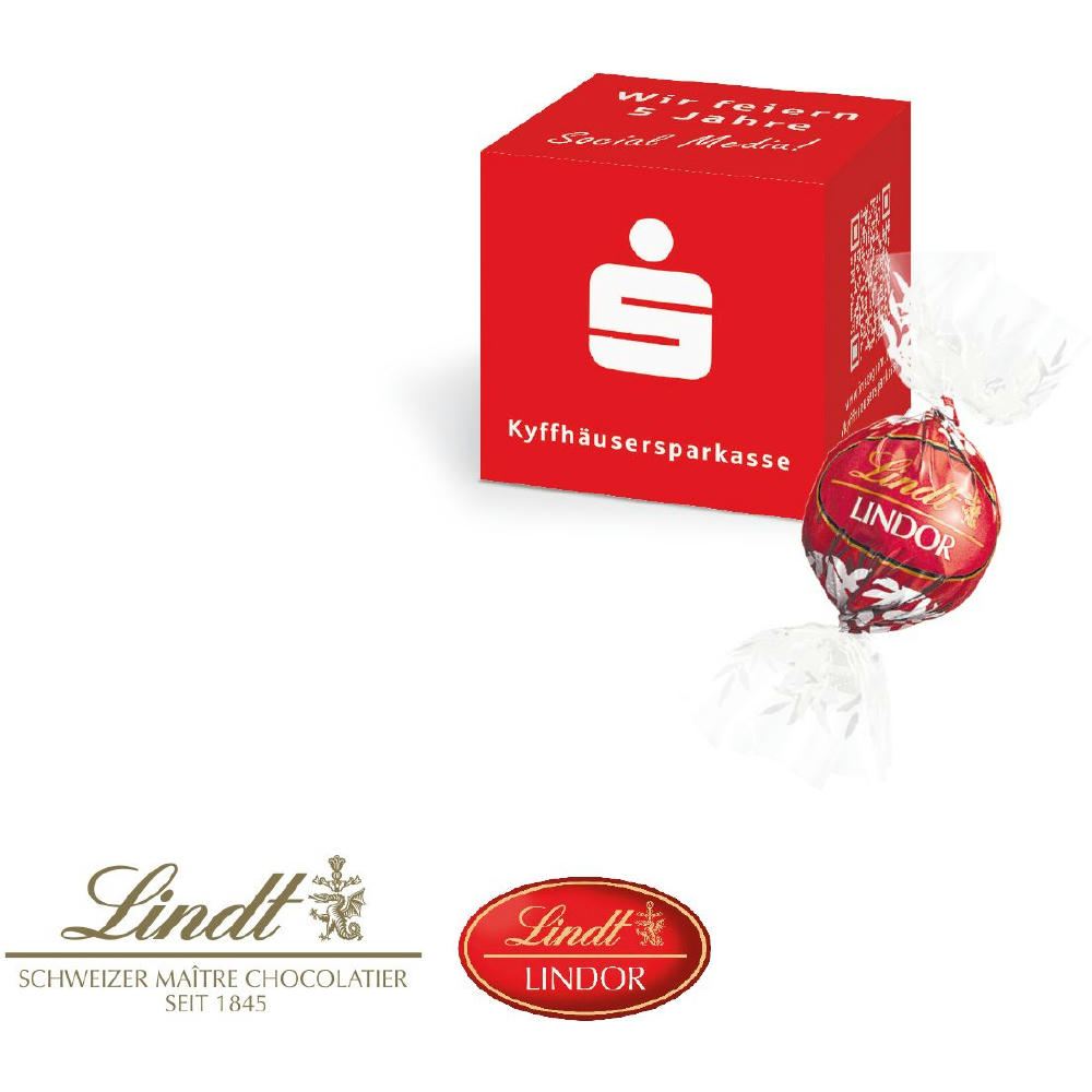 Werbewürfel mit Lindt Lindor Pralinés