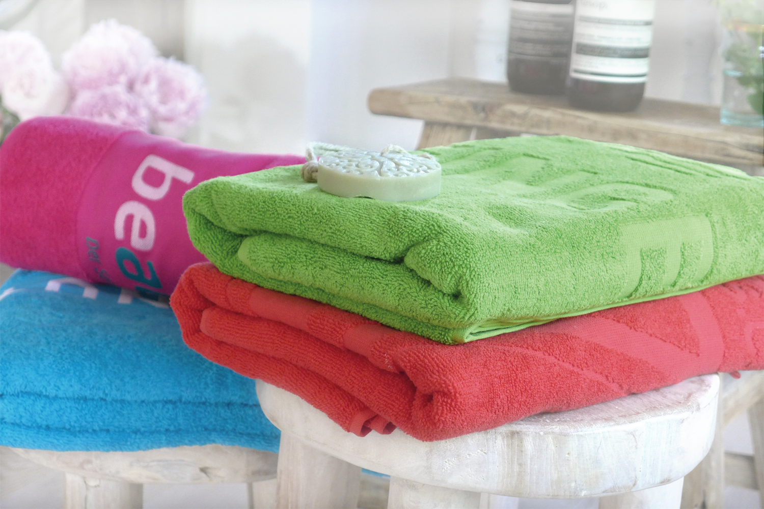 Frotteetücher mit Bordüreneinwebung 100 x 150 cm