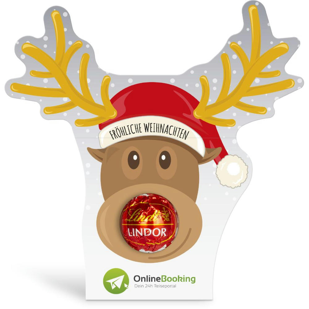 Lindt Lindor Kugel in Werbekartonage "Rentier"
