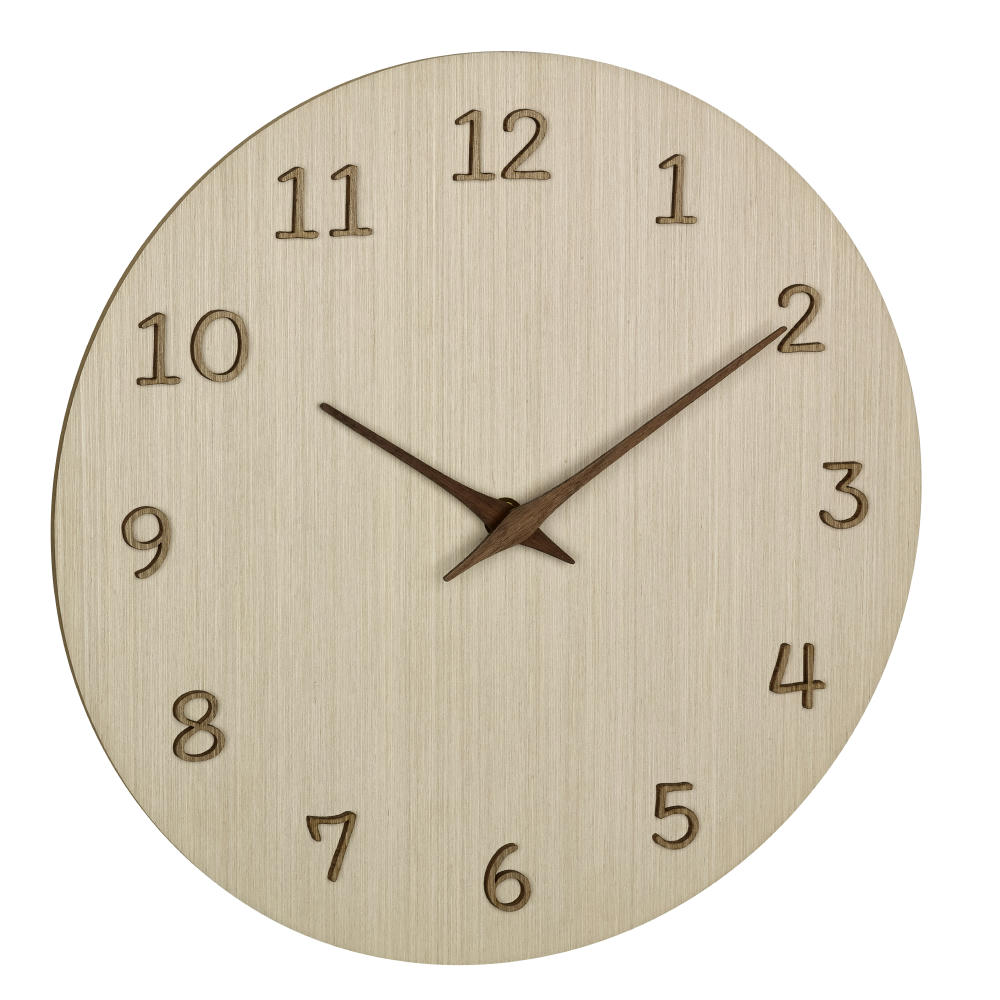Analoge Wanduhr aus Holz