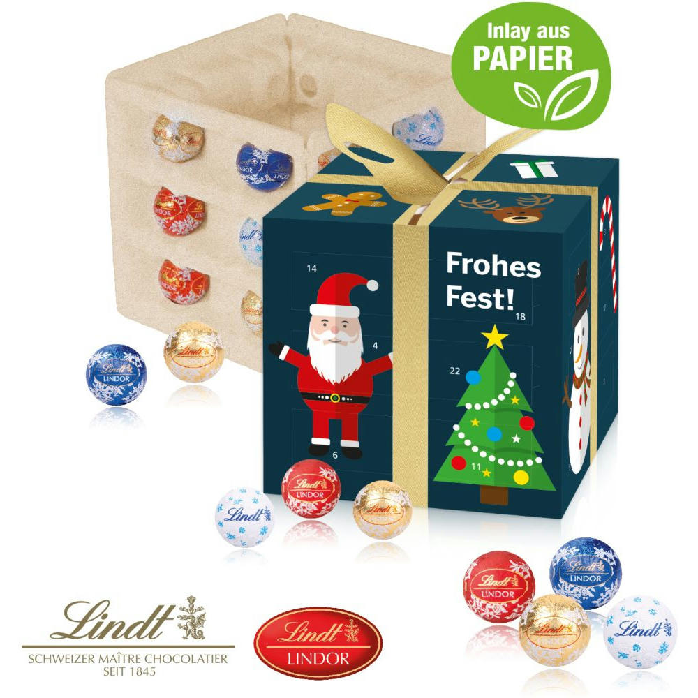 Lindt Adventskalender Cube "Geschenkzauber", Inlay aus Papier