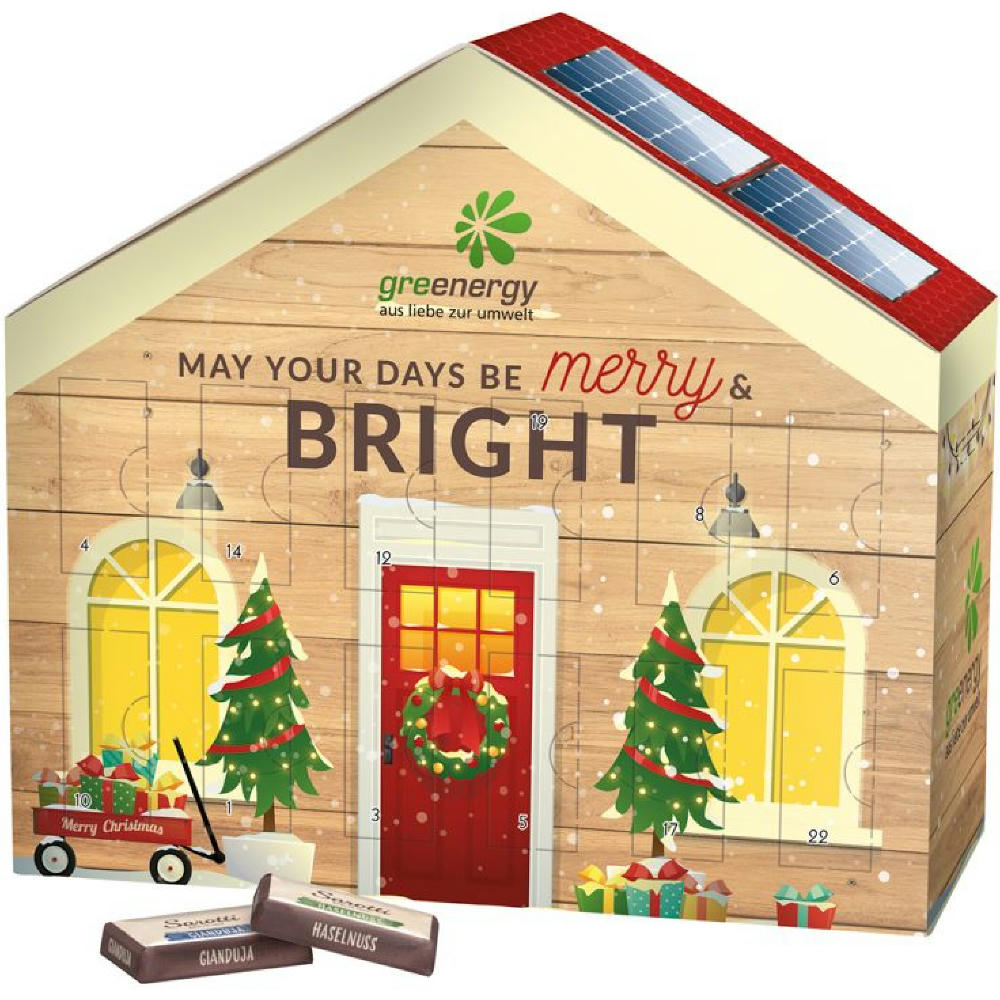 Adventskalender Haus, verschiedene Füllvarianten