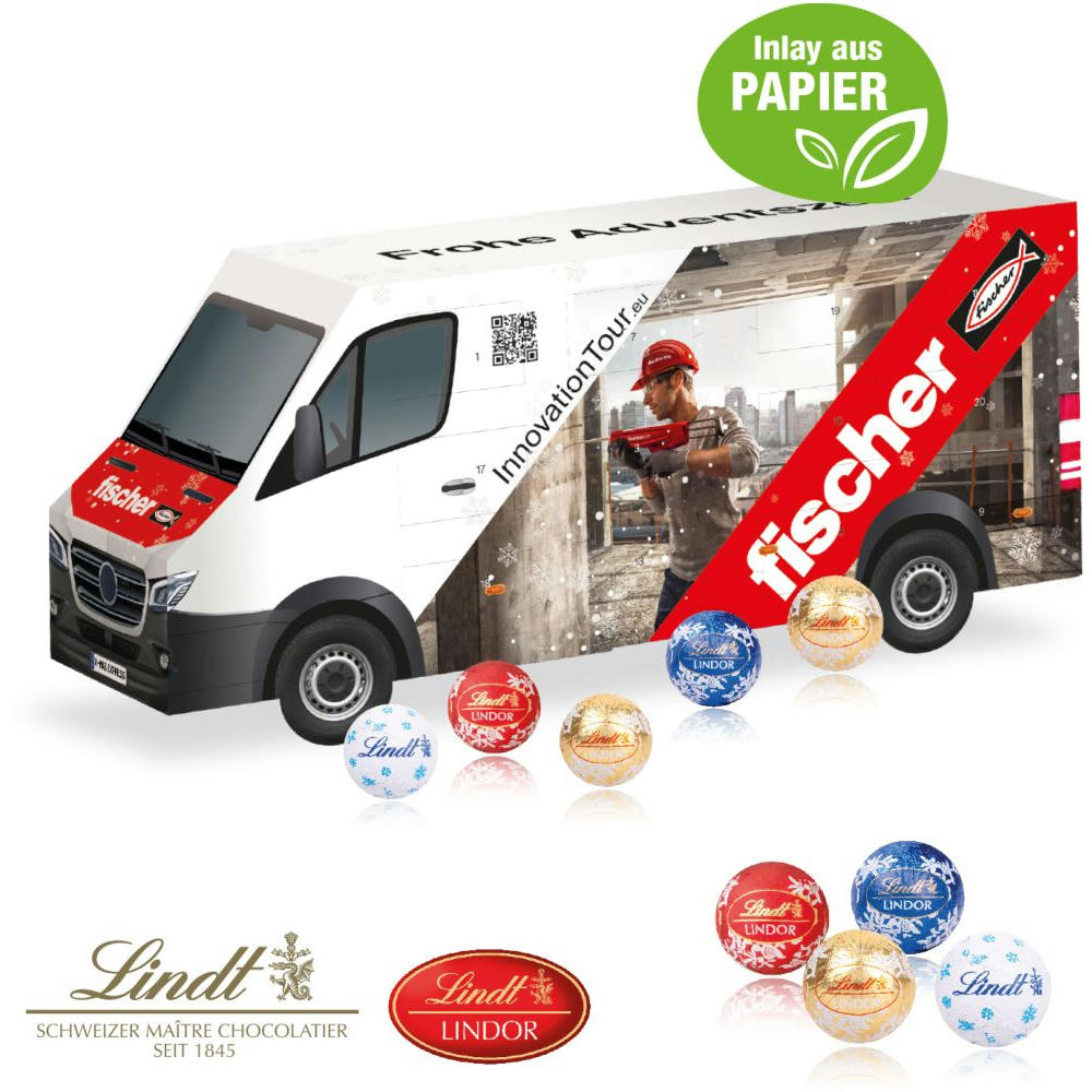 LINDT 3D Adventskalender „Transporter“ Organic